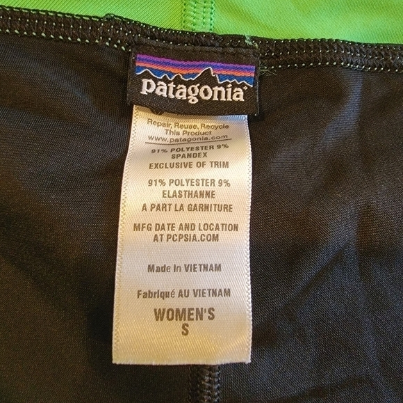 Patagonia Nine Trails Green Geometric Design Running Skirt Skort Tennis Size S - Picture 8 of 16